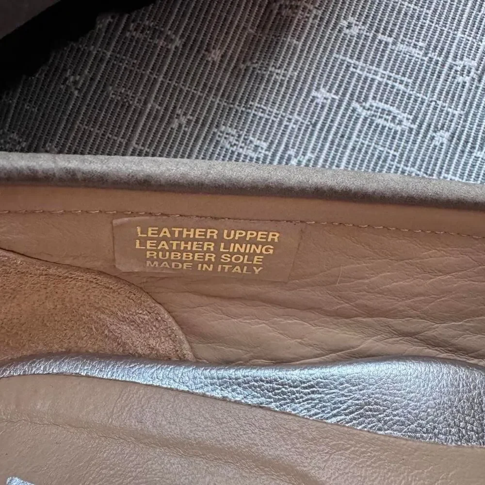 Ron White Tan Oxford Leather Loafers Made in Italy - Size 41